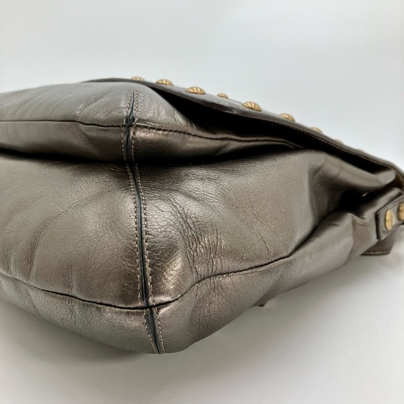 *COACH Metallic Bronze #15392 Studded Messenger Leather Bag - Picture 10 of 17
